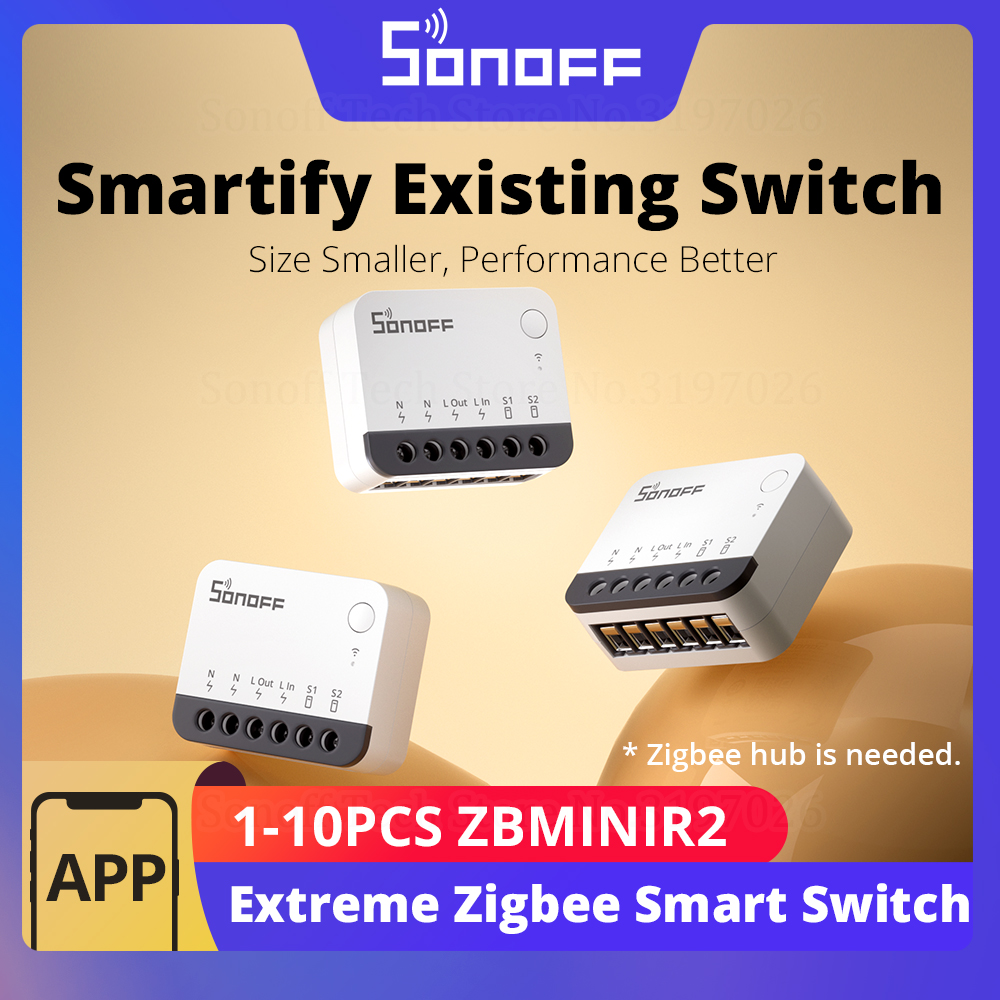 Sonoff - SONOFF ZBMINIR2 Zigbee スマートスイッチ デタッチリレーモード 外部スイッチ制御