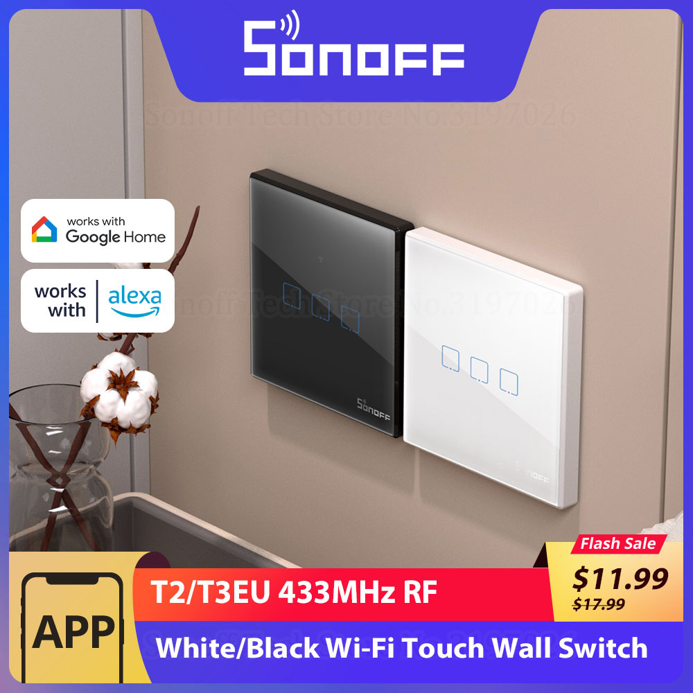 Sonoff Basic - コネクテッドウォールスイッチ,433mhz,wifi,タッチ,AI経由で動作,リモコン,音声コマンド,Google Home