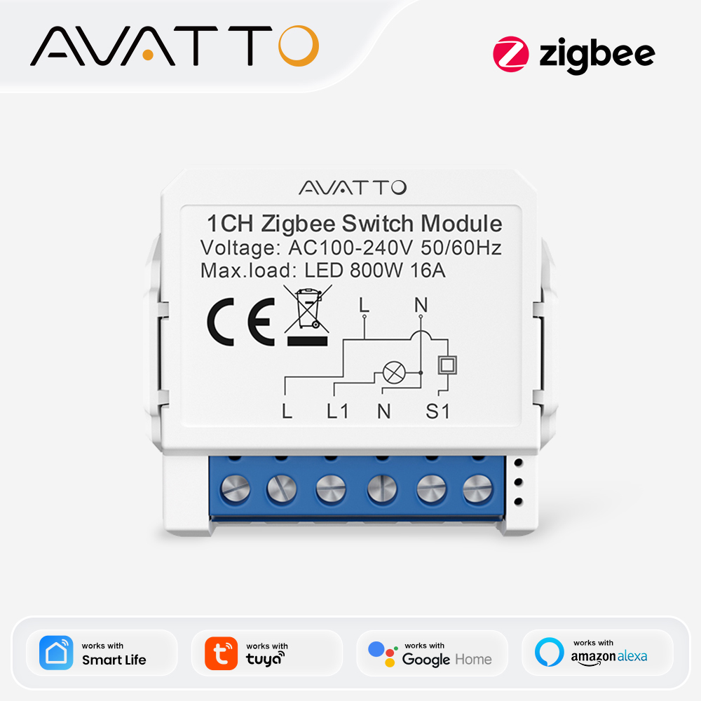 Tuya 4 Channel - AVATTO ZigBee Tuya 1/2/3/4 グループ ミニスマートスイッチ