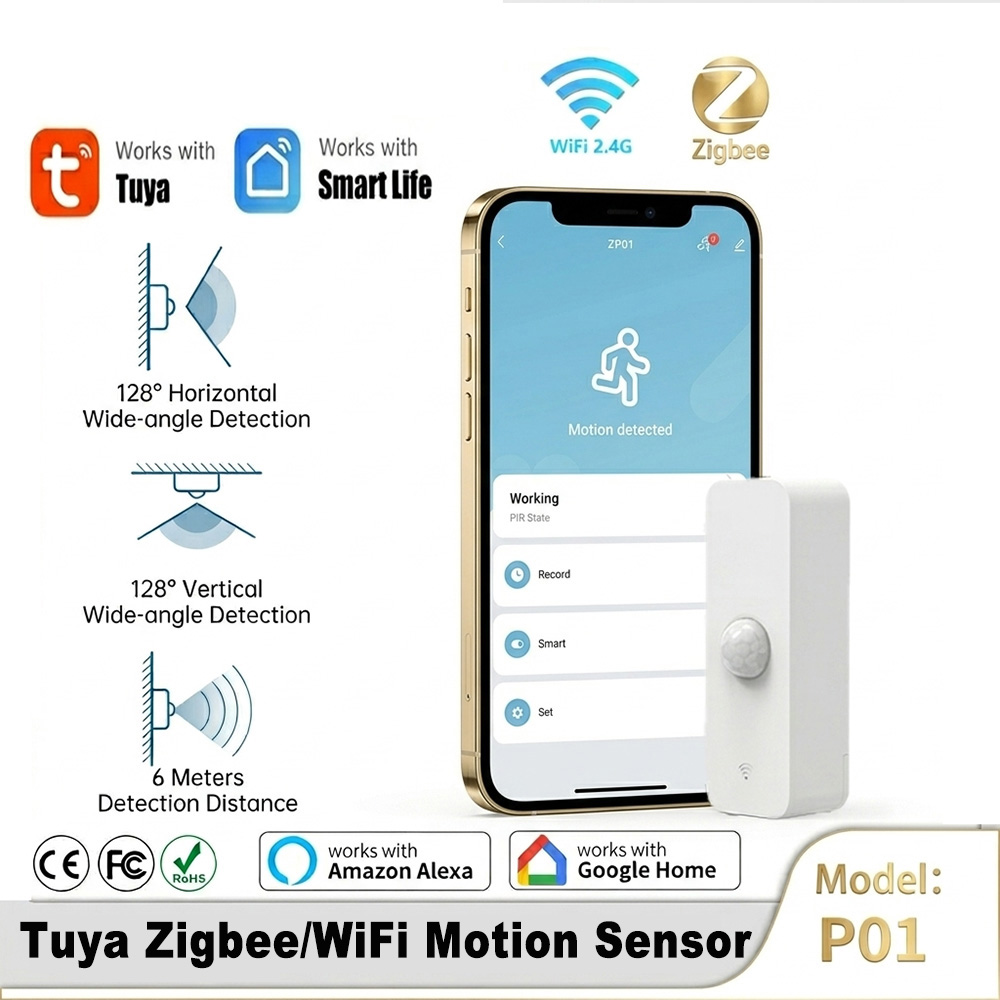 Home Assistant Tuya - スマートPIRモーションセンサー WiFi Zigbee人感センサー スマートライフ ホームセキュリティオートメーション用
