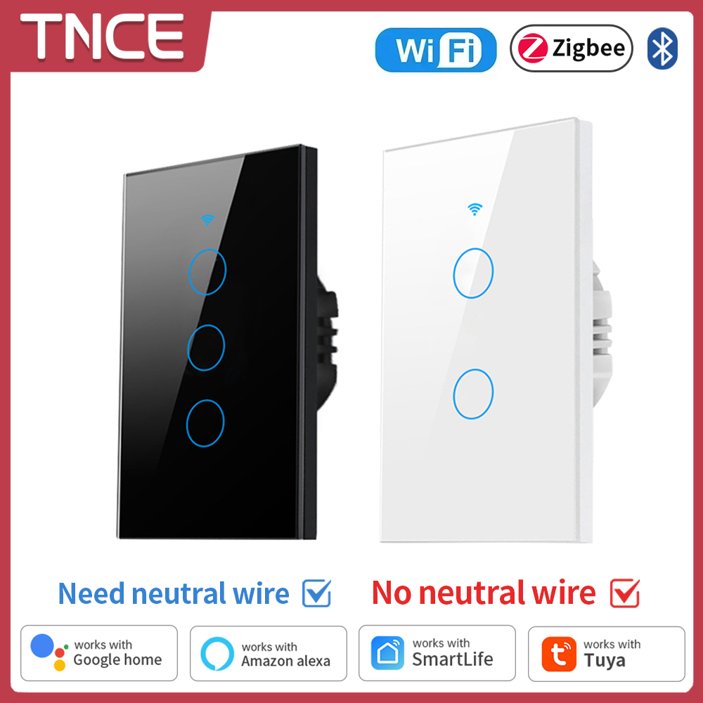 Smart Relay Tuya - Tnce-WiFi, Zigbee,インテリジェントタッチウォールスイッチ,中性線は不要,Alexa,GoogleHomeと互換性があります