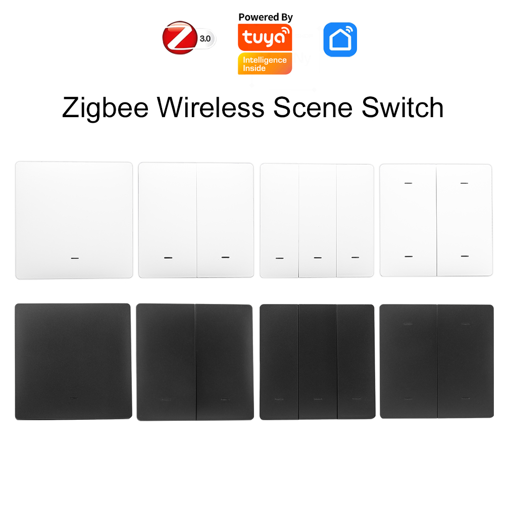Tuya 4 Channel - ワイヤレス 12 スマートシーンスイッチプッシュボタン Tuya ZigBee バッテリー駆動トランスミッター