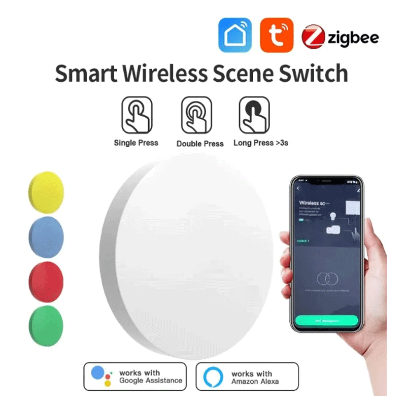 Tuya ZigBee スマートワイヤレスボタンシーンスイッ - Home Assistant Tuya のレビューと価格