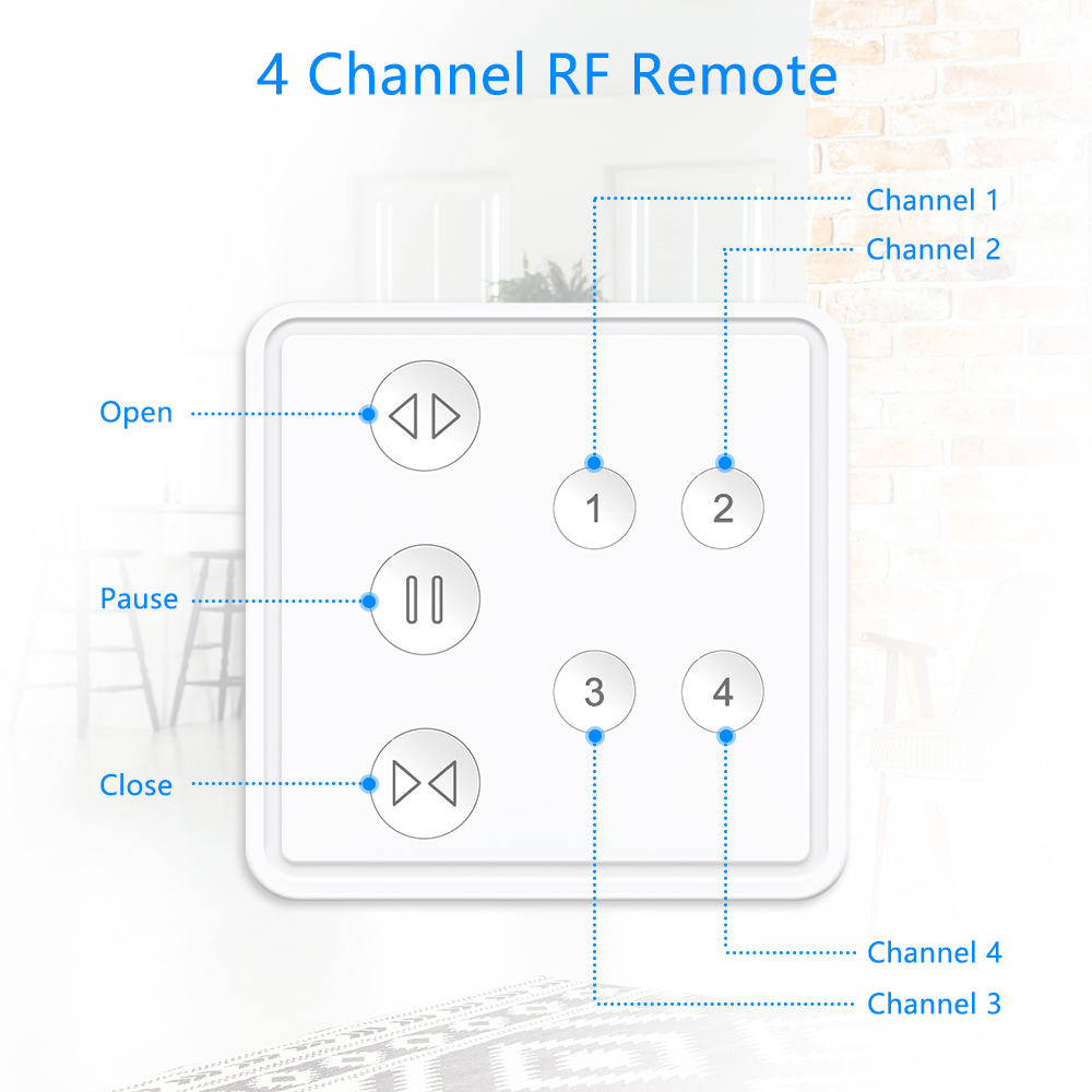 チュウヤスマートライフrf無線lanカーテンスイッチローラー - Tuya 4 Channel のレビューと価格