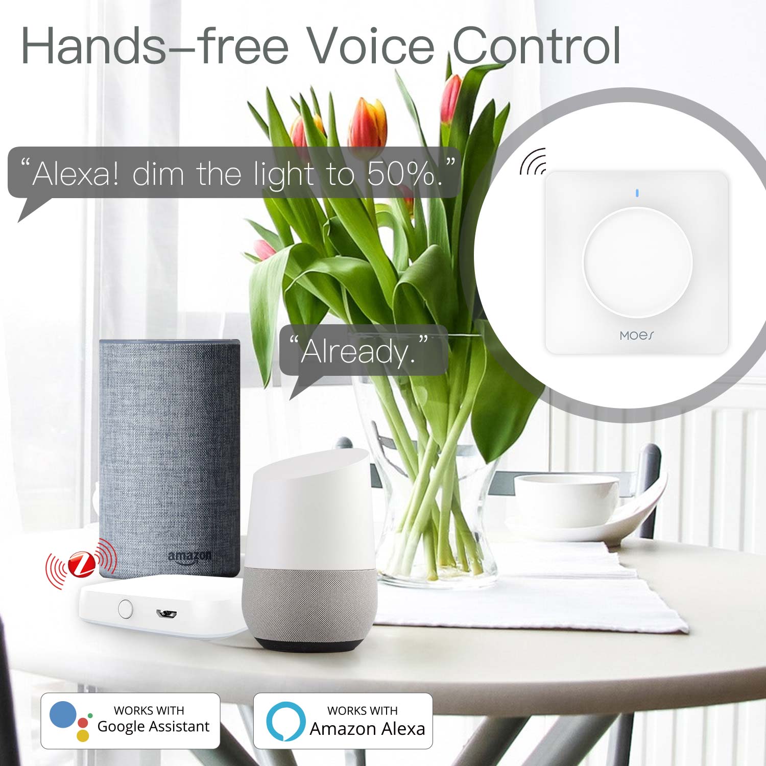 MOES Tuya Zigbee スマート回転式調光スイッチ - Smart Relay Tuya のレビューと価格