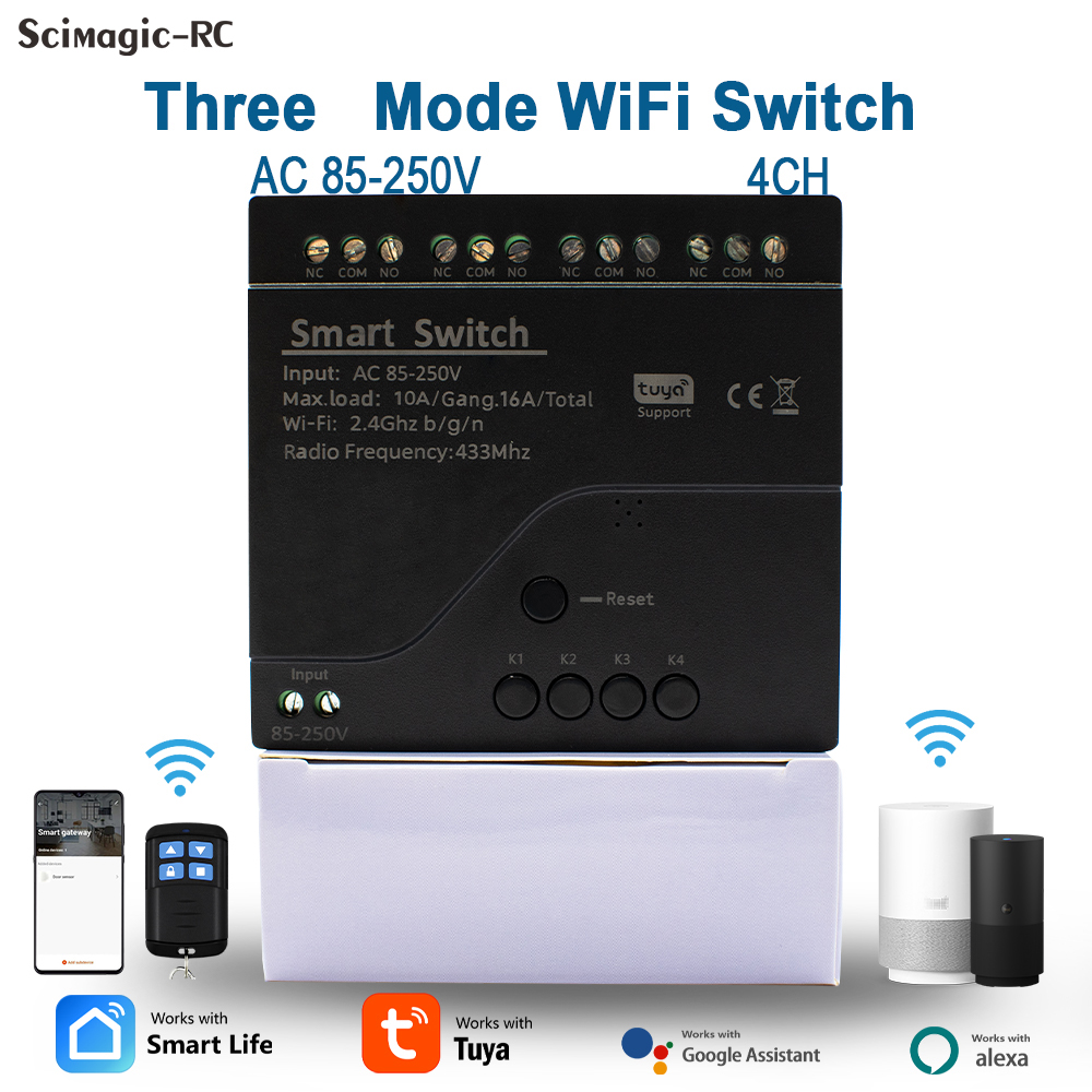 4CH WiFiリレーモジュール Tuyaスマートワイヤレス - Tuya 4 Channel のレビューと価格