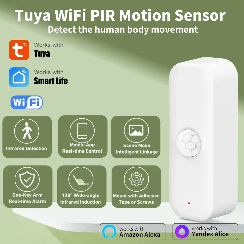 Tuya-Pirモーションセンサー,家庭用盗難防止デバイス, - Home Assistant Tuya のレビューと価格